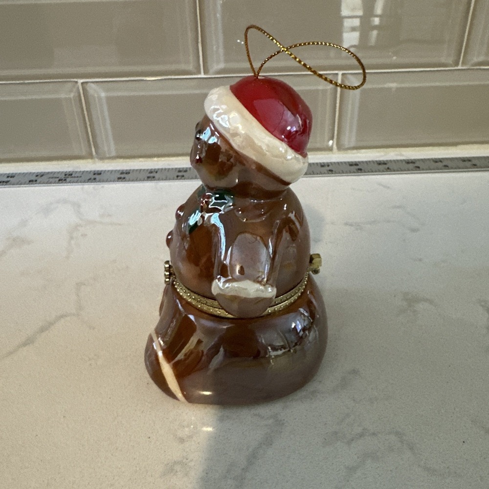 Mr. Christmas Gingerbread Man Music Box/Ornament Ceramic Animated Deck The Halls - Picture 2 of 11